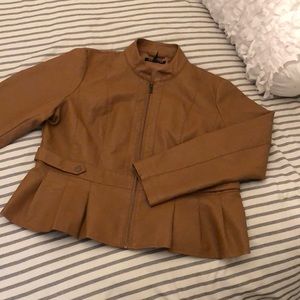 •Peplum leather jacket•